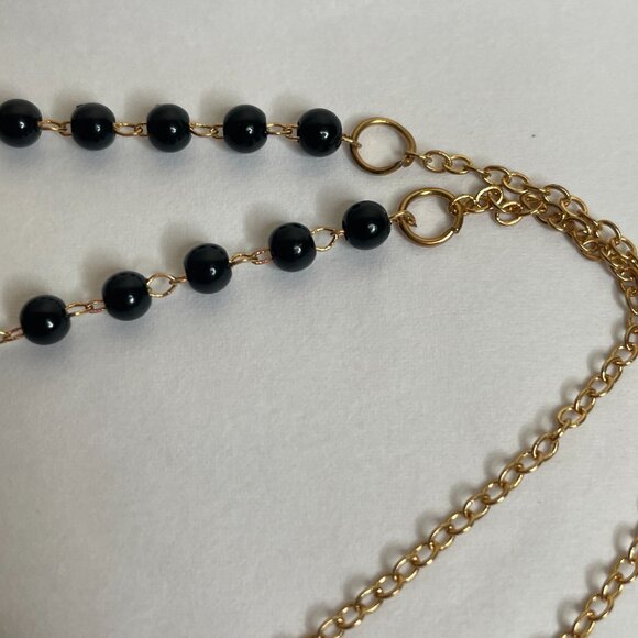 New Black Beaded & Gold Chain Eyeglass / Mask Holder - Picture 7 of 12